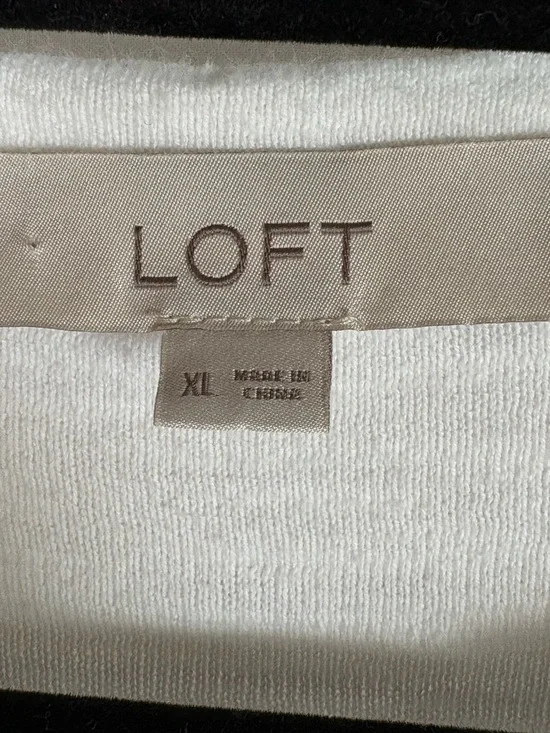 LOFT Off-White Ribbed Knit Top - Picture 3 of 6